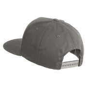 Red Panda Embroidered 5 Panel Flat Bill Twill Snapback Solid Cap - Dark Grey OSFM