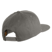Red Panda Embroidered 5 Panel Flat Bill Twill Snapback Solid Cap - Dark Grey OSFM