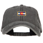 Mini Colorado Flag Embroidered Washed Cap