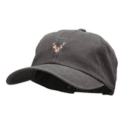 Mini Buck Embroidered Unstructured Cotton Cap