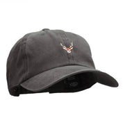 Mini Buck Embroidered Unstructured Cotton Cap