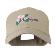 USA State Flower Michigan Apple Blossom Embroidered Cap