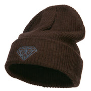 Diamond Embroidered Eco Cotton Cuff Beanie