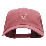 Mini Buck Embroidered Unstructured Cotton Cap