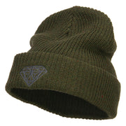 Diamond Embroidered Eco Cotton Cuff Beanie