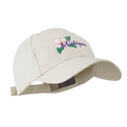 USA State Flower Michigan Apple Blossom Embroidered Cap