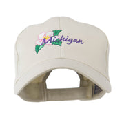 USA State Flower Michigan Apple Blossom Embroidered Cap