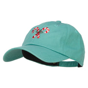 Mistletoe Candy Cane Patched Unstructured Cap