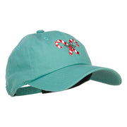 Mistletoe Candy Cane Patched Unstructured Cap