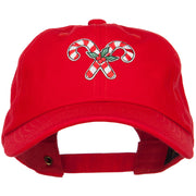 Mistletoe Candy Cane Patched Unstructured Cap