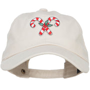 Mistletoe Candy Cane Patched Unstructured Cap