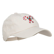 Mistletoe Candy Cane Patched Unstructured Cap