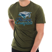 Mission Complete Graphic Design Unisex Ring Spun Combed Cotton Short Sleeve Deluxe Jersey T-Shirt