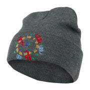 New Years Midnight Clock Embroidered Beanie