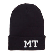 MT Montana State Embroidered Long Beanie