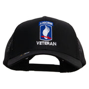 Licensed 173rdth Airborne Brigade Combat Team Veteran Embroidered Solid Cotton Twill Mesh Prostyle Cap - Black OSFM
