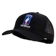 Licensed 173rdth Airborne Brigade Combat Team Veteran Embroidered Solid Cotton Twill Mesh Prostyle Cap - Black OSFM