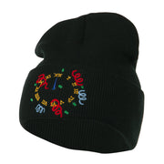 New Years Midnight Clock Embroidered Beanie