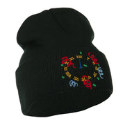 New Years Midnight Clock Embroidered Beanie