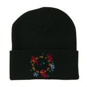 New Years Midnight Clock Embroidered Beanie