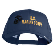 US Marine Corps Design Embroidered Solid Cotton Twill Mesh Prostyle Cap - Navy OSFM