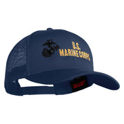 US Marine Corps Design Embroidered Solid Cotton Twill Mesh Prostyle Cap - Navy OSFM