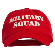 Military Squad Embroidered Low Profile Washed Cap