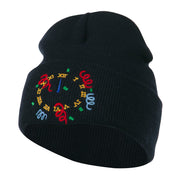 New Years Midnight Clock Embroidered Beanie