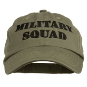 Military Squad Embroidered Low Profile Washed Cap