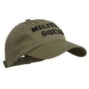 Military Squad Embroidered Low Profile Washed Cap