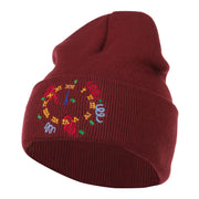 New Years Midnight Clock Embroidered Beanie