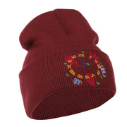 New Years Midnight Clock Embroidered Beanie