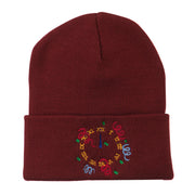 New Years Midnight Clock Embroidered Beanie