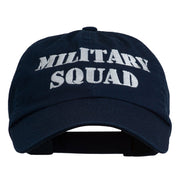 Military Squad Embroidered Low Profile Washed Cap