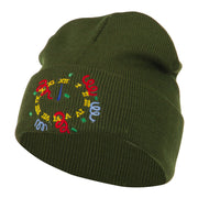 New Years Midnight Clock Embroidered Beanie