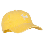 American Moose Embroidered Washed Cap