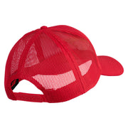 USMC Design Embroidered Solid Cotton Twill Mesh Prostyle Cap - Red OSFM