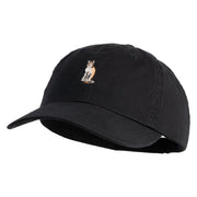 Bengal Cat Embroidered Low Profile Dyed Cotton Twill Cap - Black OSFM