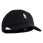 Bengal Cat Embroidered Low Profile Dyed Cotton Twill Cap - Black OSFM