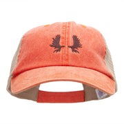 Moose Antlers Embroidered Washed Trucker Cap