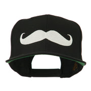 Flat Bill Mustache Embroidered Cap