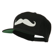 Flat Bill Mustache Embroidered Cap