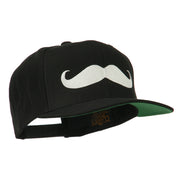 Flat Bill Mustache Embroidered Cap