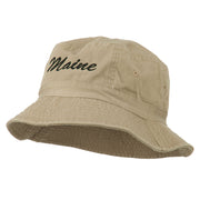 Maine Embroidered Bucket Hat