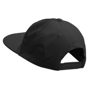 Pirate Skull Vessel Logo Embroidered Unconstructed high profile Cotton Flat Bill Cap - Black OSFM