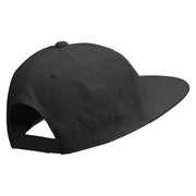 Pirate Skull Vessel Logo Embroidered Unconstructed high profile Cotton Flat Bill Cap - Black OSFM