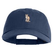 Bengal Cat Embroidered Low Profile Dyed Cotton Twill Cap - Navy OSFM