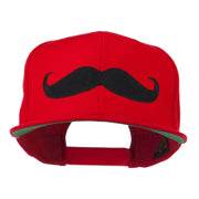 Flat Bill Mustache Embroidered Cap