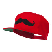 Flat Bill Mustache Embroidered Cap