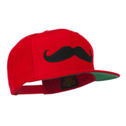 Flat Bill Mustache Embroidered Cap